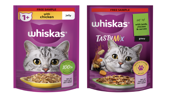 Whiskas free cat food sample pack
