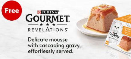 Free Purina Gourmet Revelations cat tood